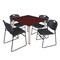 Regency Kee Square Table & Chair Set, Wood, Metal, Polypropylene Top TB4848MHBPCM44BK - alternate 1